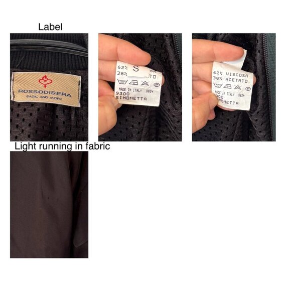 90s vintage black embellished silky sporty zip up bomber jacket XXS made Italy - Picture 8 of 8